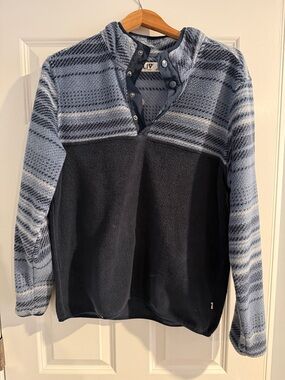 Liv Mens Quarter Zip Snap-Placket Fleece Pullover size Medium